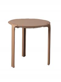 Elgon - Table d'appoint ronde en cuir de 50 cm de diamètre x H.50 cm