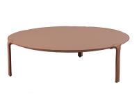 Elgon -Table ronde de salon en cuir de 110 cm de diamètre x H.32 cm