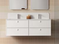 Meuble de salle de bains à 2 bases avec double vasque intégrée Frame (composition N102 disponible)