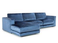 Canapé Clive avec revêtement en velours brillant bleu