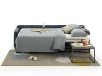 Détails du canapé lit double qui occupe le minimum indispensable en profondeur