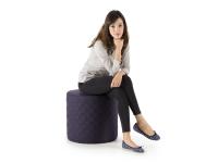 Pouf Ribbon Outlet in tessuto misto lana viola