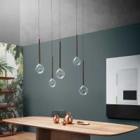Lampe avec sphères en verre soufflées artisanalement idéal pour les salons de design contemporrains