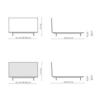 Modèles et Dimensions du lit Thin de Bonaldo