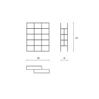 Bibliothèque minimaliste design Optic - dimensions