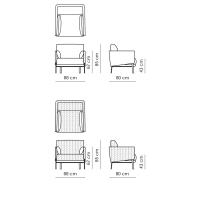 Poltrona Structure Armchair - Modello e Dimensioni