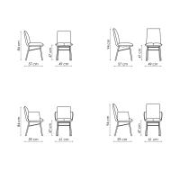 Chaise moderne avec pieds en métal Pil de Bonaldo - Modèles et Dimensions du dossier lisse