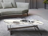 Table basse Slot de 120 cm avec plateau céramique