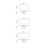 Table rectangulaire Ax en bois et métal by Bonaldo - modèles disponibles en version fixe de forme rectangulaire aux bords arrondis