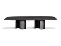 Table Mellow de Bonaldo - Plateau de 400 cm en bois, avec double base 