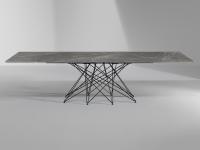 Tavolo con basamento centrale intrecciato Octa di Bonaldo allungabile, con doppia allunga in tinta al piano