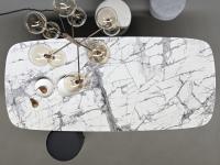 Plateau de table en marbre précieux Calacatta 