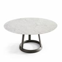 Table de salle à manger avec plateau rond en marbre
