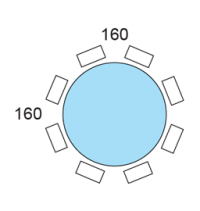 Table ronde B140 de Borzalino - Schéma de plan de table