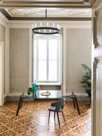 Table Adelchi avec plateau en verre idéale pour votre salle à manger ou salon