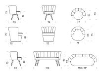 Fauteuil et canapé Diva - Schémas et Dimensions