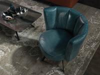 Fauteuil coquillage Diva de Borzalino en cuir Ghost