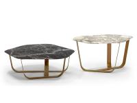 Duo de tables basses avec plateau irrégulier en marbre Ground, combinables avec leurs deux dimensions aux hauteurs de 30 et 45 cm