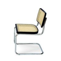 Chaise Cesca B32 de Marcel Breuer - chaise en bois de hêtre en laqué noir et paille de Vienne