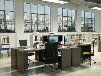Bureau d'angle sur mesure Almond idéal pour l'ameublement de bureaux ou d'espaces de travail
