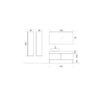 Meuble de salle de bains N89 Atlantic - Dimensions
