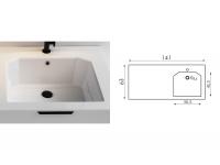 Dimensions de la vasque intégré mod. Drop