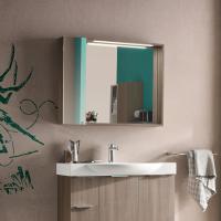 Specchio da bagno Zelda con pensile contenitore - cm 95