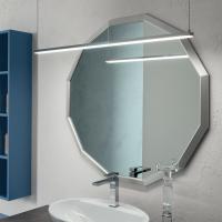 Specchio da bagno con profilo in alluminio Alfa a dodici lati