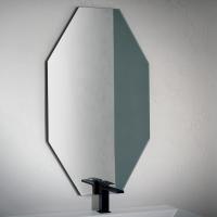 Specchio da bagno con profilo in alluminio Alfa con profilo in metallo nero opaco, sottile e discreto per uno stile mimalista e moderno