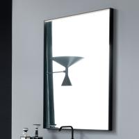 Specchio da bagno rettangolare Pixi con telaio in metallo nero opaco