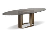 Table ovale en verre design avec pied en métal Oasi de Cantori