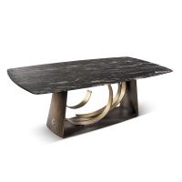 Table en bronze avec plateau en marbre ou bois décoré Rodin de Cantori