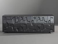 Buffet 3 portes gris en verre imprimé Image de Bonaldo - version couleur gris plomb