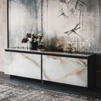Buffet moderne avec portes coulissantes en pierre Keramik Albâtre Europa 