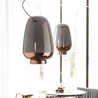 Lampe suspendue moderne en céramique Asia de Cattelan en finition bicolore blanc - bronze