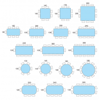Table ronde Spyder de Cattelan: Schéma des Places Assises pour la table avec plateau en verre