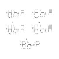 Modèles et Dimensions de la chaise Arcadia de Cattelan