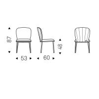 Schéma des dimensions de la chaise Chrishell ML
