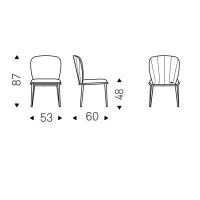 Schéma des dimensions de la chaise Chrishell