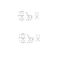 Chaise pivotante rembourrée à 4 rayons Kelly de Cattelan - Modèle et dimensions
