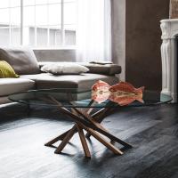 Table basse design avec pieds croisés en bois Attari par Cattelan