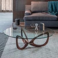 Table basse design avec base en bois Helix par Cattelan 
