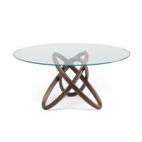 Table avec plateau en verre biseauté Carioca - modèle avec plateau rond
