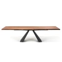 Table rectangulaire en bois à rallonges Eliot ouverte