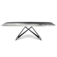 Table modelée Premier de Cattelan avec plateau en verre cristal CrystalArt CY01