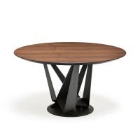 Table Skorpio avec plateau rond en bois