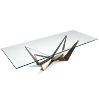 Table de salon Skorpio de Cattelan avec base en métal vernis brushed bronze