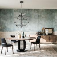 Table en bois avec insert en pierre Keramik Soho de Cattelan idéale pour les salons au design moderne