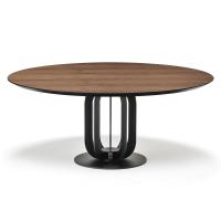 Table Soho Cattelan avec plateau rond en bois essence