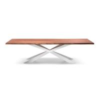 Table Spyder de Cattelan avec plateau en bois et structure vernis blanc